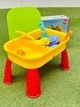 Детский игровой столик песочница для дома игры с кинетическим песком водой в комплекте с крышкой и набором формочек - изображение 4