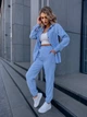 Жіночий прогулянковий велюровий костюм (сорочка+штани) Uaclothes 48-50 Блакитний (like36921-173481371) - изображение 3