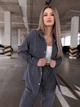 Жіночий прогулянковий велюровий костюм (сорочка+штани) Uaclothes 48-50 Графітовий (like36932-173591371) - зображення 4