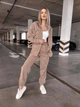 Жіночий прогулянковий велюровий костюм (сорочка+штани) Uaclothes 42-46 Бежевий (like36926-173531360) - изображение 3