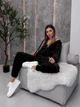 Жіночий велюровий костюм (кофта+топ+штани) Uaclothes 42-44 Чорний (like36936-173631349) - изображение 6