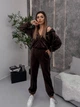 Жіночий велюровий костюм (кофта+топ+штани) Uaclothes 42-44 Коричневий (like36938-173651349) - изображение 1