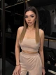 Жіночий велюровий костюм (кофта+топ+штани) Uaclothes 42-44 Бежевий (like36935-173621349) - изображение 2