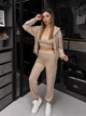 Жіночий велюровий костюм (кофта+топ+штани) Uaclothes 42-44 Бежевий (like36935-173621349) - изображение 3