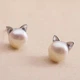 Серьги бижутерия Гвоздики КошечкиFashion Jewelry Серебристые - изображение 5