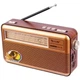 Портативний радіоприймач GOLON RX-169 з акумулятором Bluetooth, USB, SD Brown - зображення 1