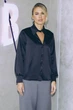 Жіноча сорочка з шовку Армані зі зйомним коміром Seventeen XXL-3XL Чорний (2000000200354) - изображение 1