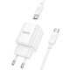 Мережевий зарядний пристрій Hoco C147A Type-C Lightning PD20W QC3.0 швидка зарядка Білий - зображення 4