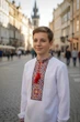 Підліткова вишита сорочка на хлопчика Філіп, біла, красна вишивка, поплін, 104 - зображення 2