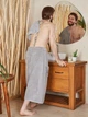 Банная юбка для мужчины микрофибра 85х150 Светло-серый (Д-novo-m-sauna-0045) - изображение 4