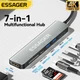 USB-хаб ESSAGER 7-in-1 USB-C to HDMI 4K@60Hz + USB-C + USB 3.2 + 2xUSB 2.0 + TF/SD + USB-C PD Grey (EHB07-QH0G-Z) - зображення 3