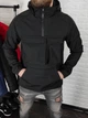 Анорак чоловічий з капюшоном на флісі Softshell M чорний 3749763s2 - изображение 12