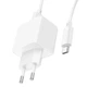 Набір зарядного пристрою Hoco CS11A 1USB потужність на виході 10.5W (5V/2.1A) кабель USB/Type C 1m White - зображення 4
