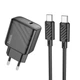 Комплект зарядного пристрою Hoco CS22A Value 1USB-C PD/QC 30W з кабелем Type-C to Type-C Black - зображення 2