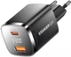 Сетевое зарядное устройство Essager 33W GaN Dual Port Type-C + USB-A Быстрая зарядка PD3.0+QC3.0 Цифровой дисплей ECT33W-GMB01-Z Black - изображение 5