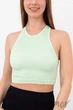 Топ безшовний в рубчик GIULIA Halter Top Rib Green Ash S/M Фісташковий - зображення 1