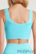 Топ на широких бретелях в рубчик GIULIA Top Rib SKY BLUE S/M Блакитний - зображення 2