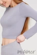 Tоп-лонгслив бесшовный с длинным рукавом Giulia Crop Top ULTIMATE GREY S/M Серый - изображение 2
