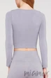 Tоп-лонгслив бесшовный с длинным рукавом Giulia Crop Top ULTIMATE GREY S/M Серый - изображение 3