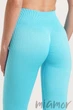 Леггинсы бесшовные в рубчик с пуш-ап эффектом GIULIA Leggings RIB Push Up SKY BLUE L/XL Голубые - изображение 4