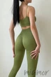 Леггинсы бесшовные в рубчик с пуш-ап эффектом GIULIA Leggings RIB Push Up OLIVE BRANCH S/M Оливковые - изображение 3
