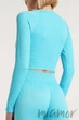 Топ-лонгслів в рубчик з довгим рукавом Giulia CROP TOP RIB SKY BLUE One Size Блакитний - зображення 4