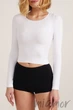 Tоп-лонгслив бесшовный с длинным рукавом Giulia Crop Top BIANCO L/XL Белый - изображение 1