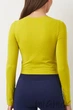 Tоп-лонгслив бесшовный с длинным рукавом Giulia Crop Top FRAGILE SPROUT L/XL Салатовый - изображение 4