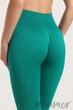 Леггинсы бесшовные в рубчик с пуш-ап эффектом GIULIA Leggings RIB Push Up EMERALD L/XL Бирюзовые - изображение 4