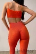 Леггинсы бесшовные в рубчик с пуш-ап эффектом GIULIA Leggings RIB Push Up CORAL ROSE S/M Оранжевые - изображение 3