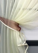 Кухонні шторки VR-Textil № 060к "Дует" з підв'язками жовтий з бордово-зеленим 320х170 см (52-0057) - зображення 4