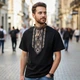 Футболка патриотическая с вышивкой мужская трикотажная Патриот 2 XXXL Черная - изображение 1