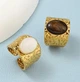 Кольца женские акцентные р-р 18 jeweston Коричневое и Молочное - изображение 4