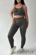 Легінси безшовні великого розміру InSecret Leggings Basic Sport Poppy Seed 2XL Темно-сірі - зображення 4
