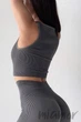 Топ безшовний в рубчик InSecret Halter Top RIBBED POPPY SEED L/XL Темно-сірий - зображення 2