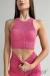 Топ бесшовный в рубчик GIULIA Halter Top Rib BUBBLEGUM L/XL Розовый - изображение 1