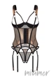Корсет з відкритим верхом та трусиками Obsessive Soranna Corset L/XL Червоно-золотий - зображення 5