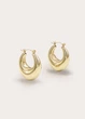 Серьги женские овалы с подарочной коробкой PrettyLittleThing Золотистые 12444 - изображение 3