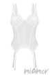Корсет прозорий з пажами для панчіх Obsessive Arrowel Corset XXL/XXXL Білий - зображення 5