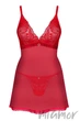 Комбінація прозора з трусиками Obsessive Chilisa babydoll M/L Червона - зображення 3
