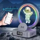 Ночник Космонавт с беспроводной зарядкой + RGB Колонка, Будильник Gray - изображение 8