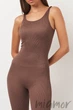 Комбинезон бесшовный в рубчик GIULIA Jumpsuit RIB DEEP TAUPE S/M Коричневый - изображение 3