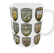 Подарочная керамическая кружка военная ВСУ 330 мл «Шевроны городов Украины» | Подарок защитнику, ветерану | Патриотическая кружка (белая) - изображение 1