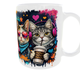 Кружка с котиками 330 мл Cat Art Urban 2026 | Модная кружка для парня и девушки | Подарок подростку, сыну, подруге 11 oz - изображение 5