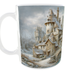 Подарункова керамічна кружка серії «Art Collection» 330 мл “Fantasy Winter City” — казковий реалізм, зимове місто, преміум-дизайн для подарунка - зображення 2