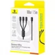 Кабель зарядки 3 в 1 100w Baseus Silky One-for-Three Fast Charging Type-C to Micro USB+Lightning+Type-C 100W 1.5m (black) - изображение 1