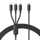 Кабель зарядки 3 в 1 100w Baseus Silky One-for-Three Fast Charging Type-C to Micro USB+Lightning+Type-C 100W 1.5m (black) - изображение 2
