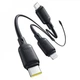Кабель зарядки 3 в 1 100w Baseus Silky One-for-Three Fast Charging Type-C to Micro USB+Lightning+Type-C 100W 1.5m (black) - изображение 5