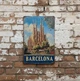 Винтажная металлическая табличка Barcelona Sagrada Familia 20x30 см - изображение 1