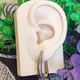 Серьги Xuping длина 2.7см ширина 3-5мм медицинское золото позолота 18К с1525 - изображение 5